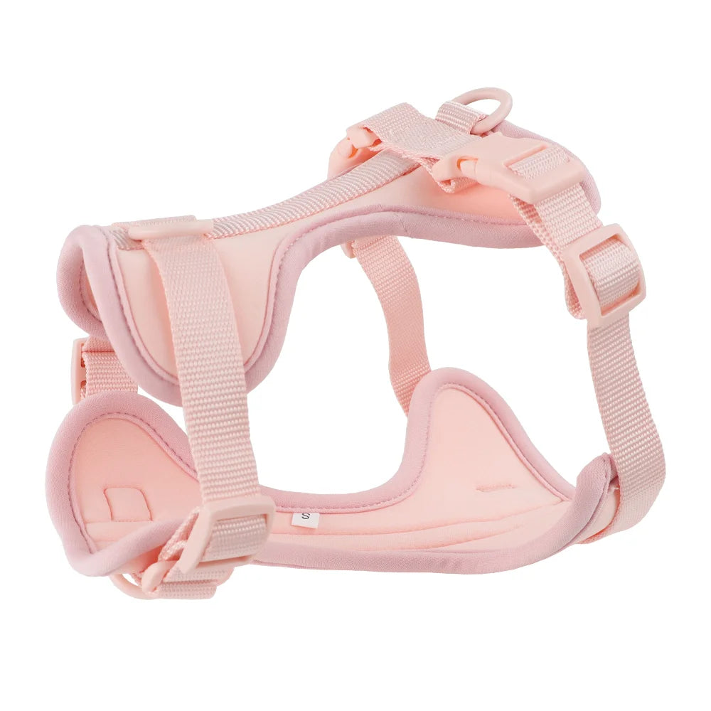 Double Dog Leash PVC Comfortable and Breathable Dog Harness and Leash Set Adjustable Chest Strap Collars - Harnesses & Leashes