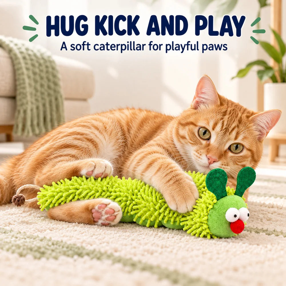 Zoe Interactive Cat Toys For Indoor Cats With Wobble Toy Soft Caterpillar And Chirping Bird For Batting Pouncing Kicking And Daily Play