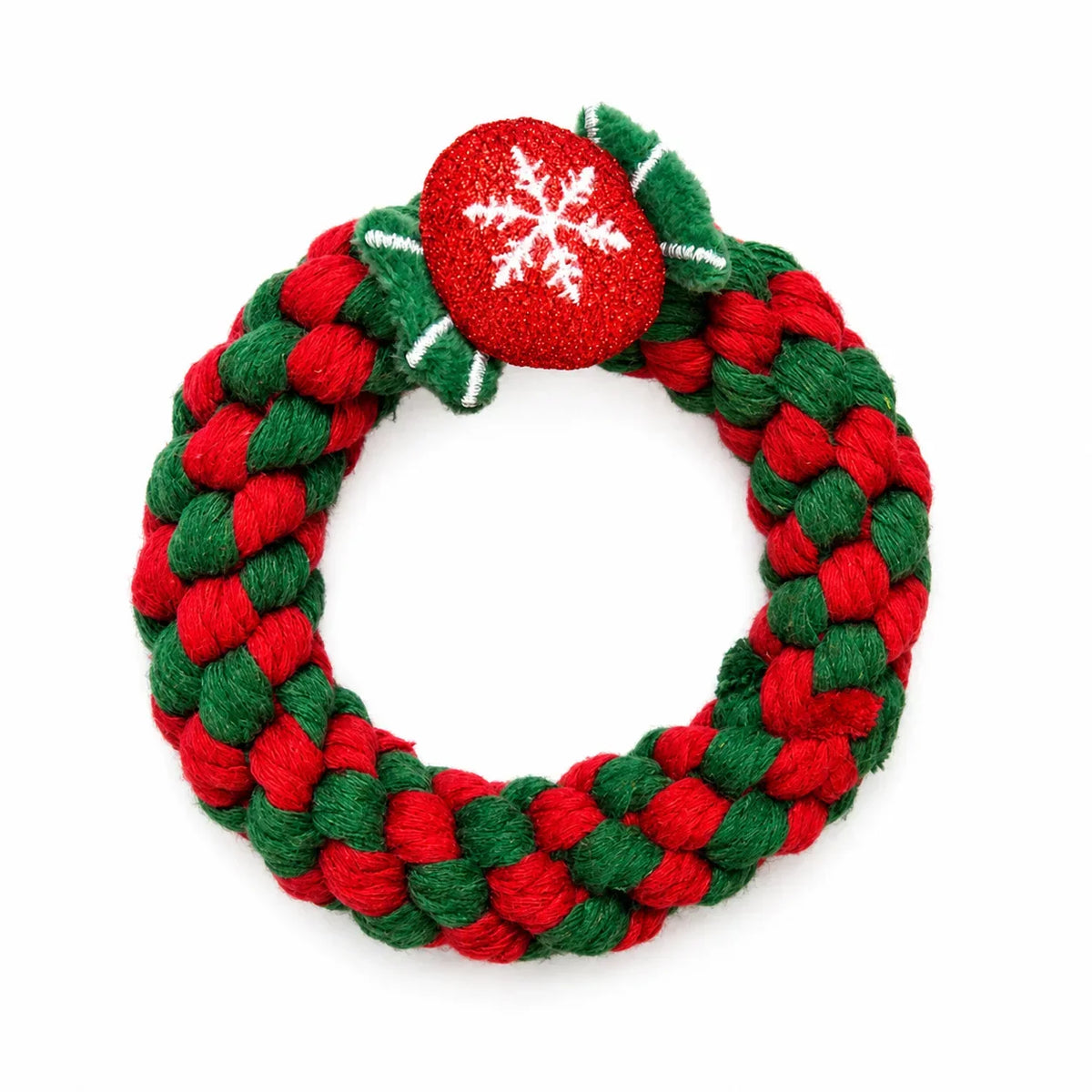 Christmas Dog Knot Toy Teeth Grinding Cotton Rope Dog Toy Love Cane Pet Toy Christmas Decoration Toy