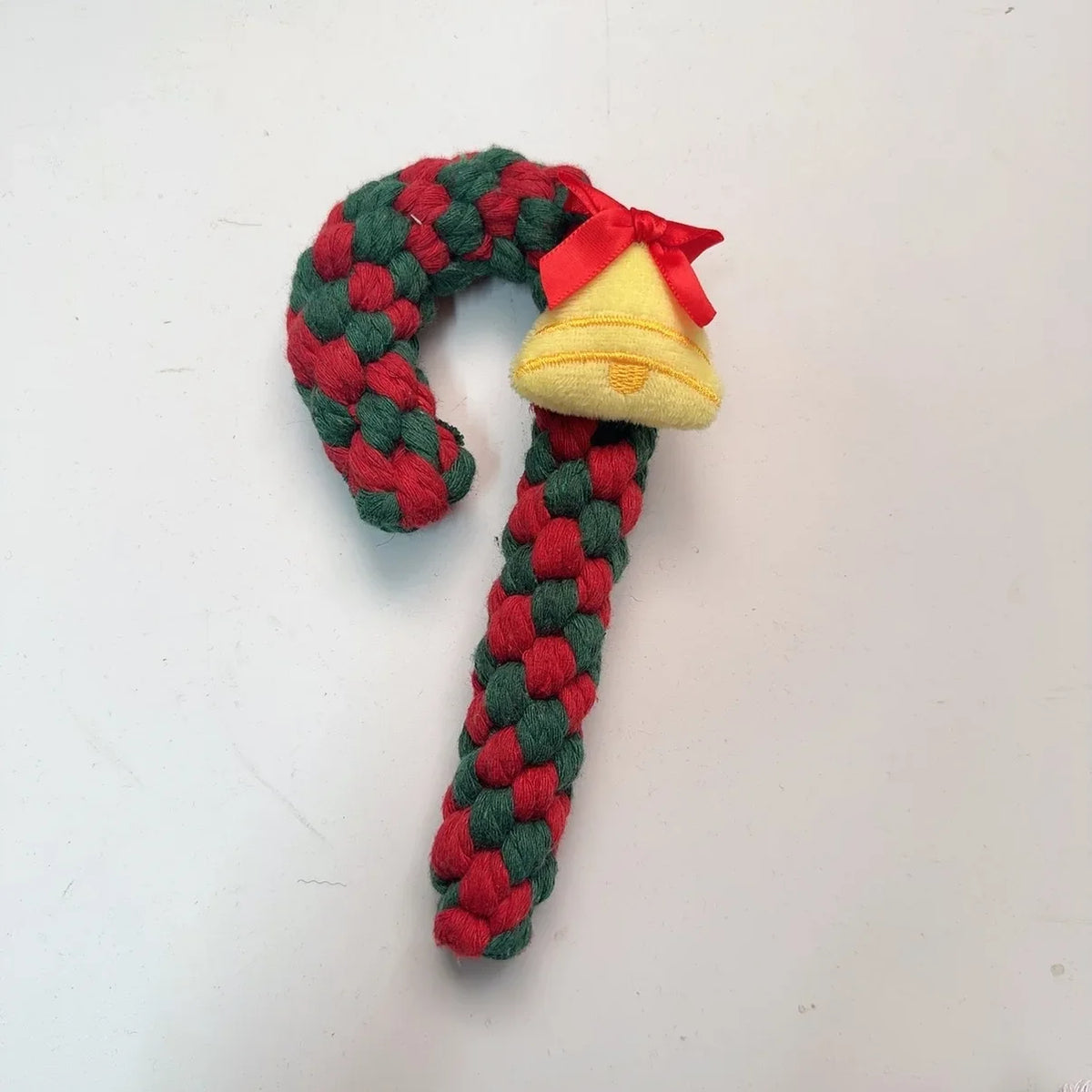 Christmas Dog Knot Toy Teeth Grinding Cotton Rope Dog Toy Love Cane Pet Toy Christmas Decoration Toy