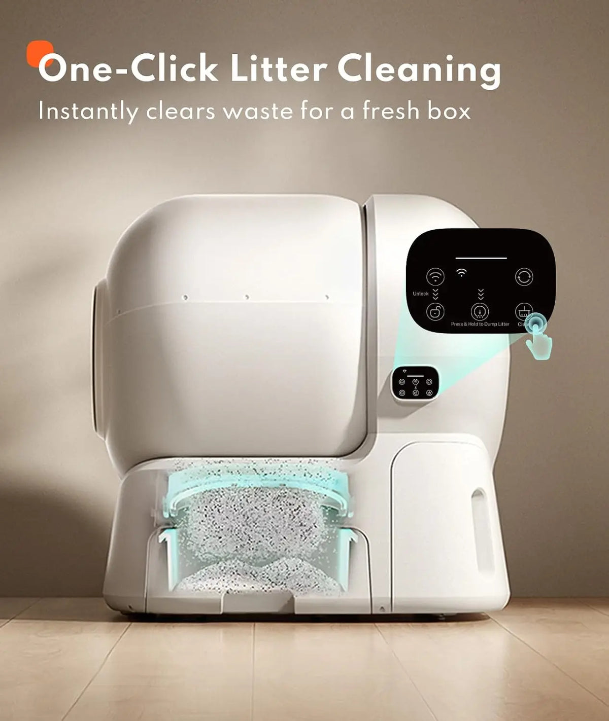 Self Cleaning Litter Box - 106L Ultra Large Automatic Cat Litter Box with Physical Anti-Pinch Safety, Auto Refill &, Customized