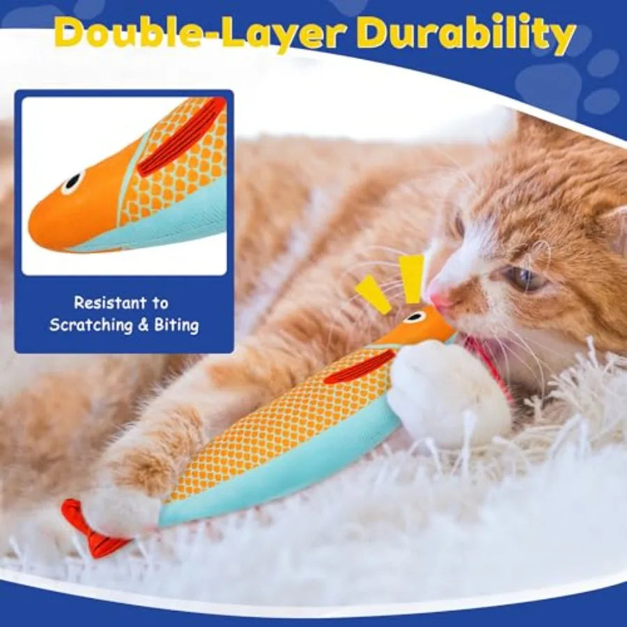 Interactive Cat Toys with Catnip Soft Durable Material Rattle Sound Chew Proof Design for Indoor Cats 3 Pack in Saury Color Sui