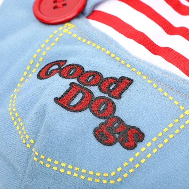 Halloween Doll Pet Chucky Costume -Funny 3D Upright Dog & Cat Outfit, Cosplay Party Clothes for ALL Puppy Kitten