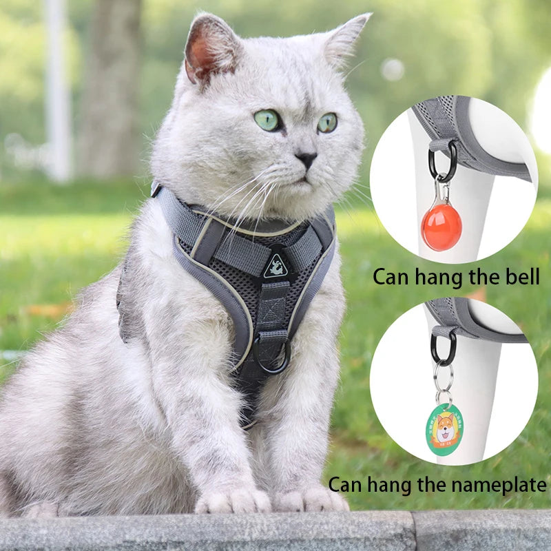 Breathable Cat Harness Leash for Small Medium Dogs Cats  Adjustable Reflective Harnesses Pets Vest Puppy Maine Sphynx Supplies