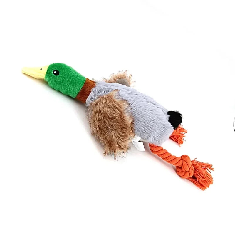 Cute Plush Duck Sound Toy Stuffed Squeaky Animal Squeak Dog Toy Cleaning Tooth Dog Chew Rope Toys Pet Dog Toys