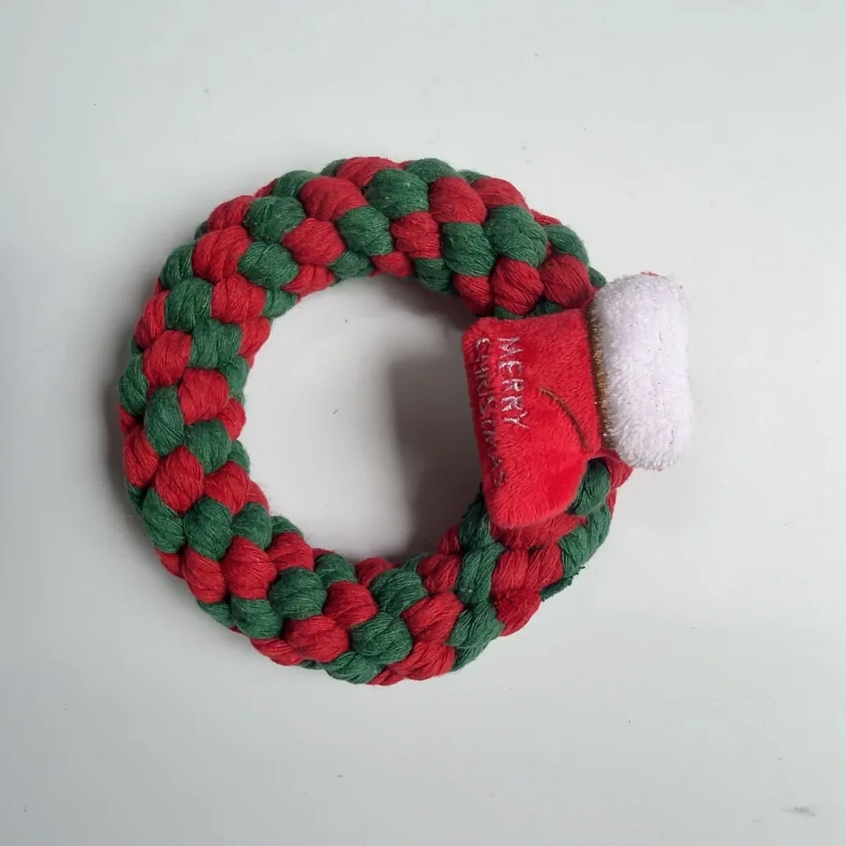 Christmas Dog Knot Toy Teeth Grinding Cotton Rope Dog Toy Love Cane Pet Toy Christmas Decoration Toy
