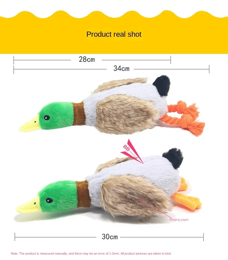 Cute Plush Duck Sound Toy Stuffed Squeaky Animal Squeak Dog Toy Cleaning Tooth Dog Chew Rope Toys Pet Dog Toys