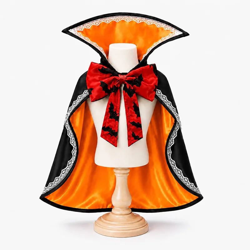 Halloween Funny Cape Lace Cloak Dog Cat Costume Transforming Bowknot Pet Dress Up Adjustable Sizes Trick or Treat Pet Supplies
