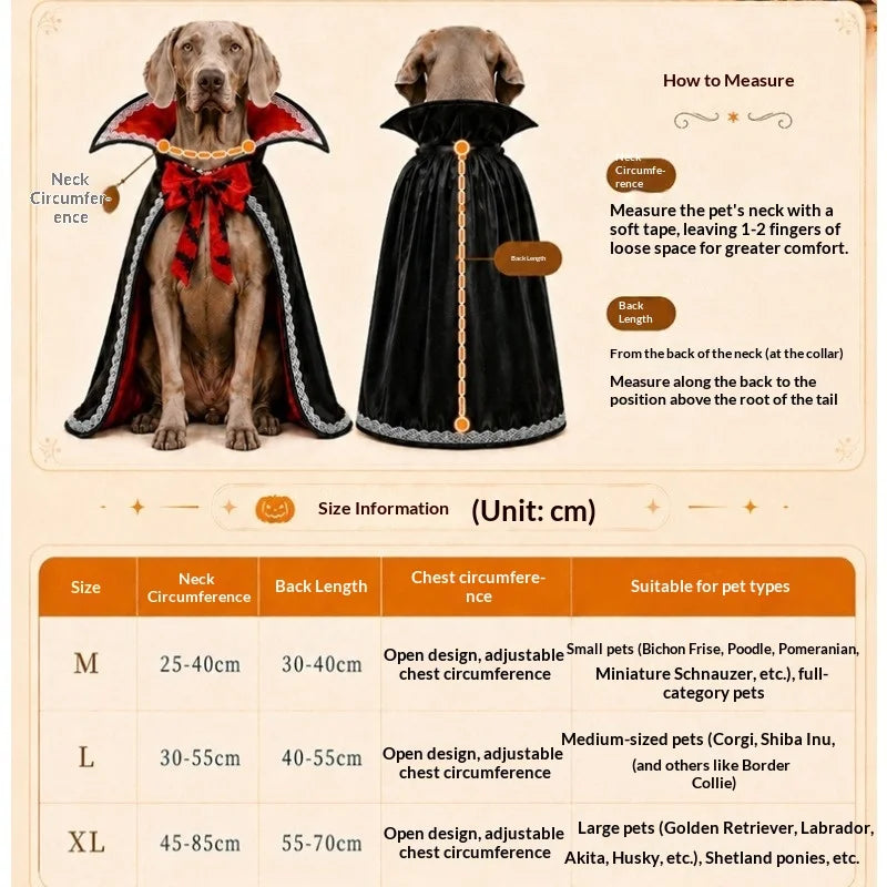 Halloween Funny Cape Lace Cloak Dog Cat Costume Transforming Bowknot Pet Dress Up Adjustable Sizes Trick or Treat Pet Supplies
