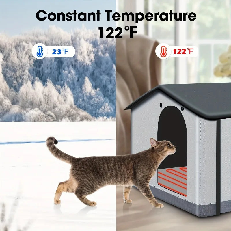 Winter Outdoor Cat House Ultimate warmth, featuring an eave and escape door Designed for stray cats Outdoor cat shelter
