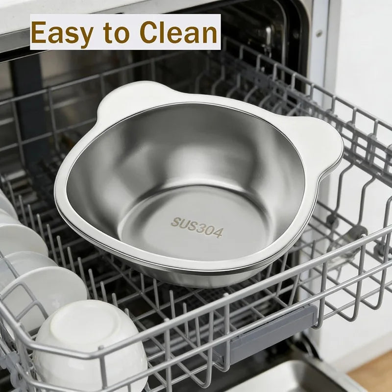 Cat Bowls Tilted Neck Guard Cat Food Bowl Indoor Stainless Steel Shatter Resistant Elevated 15° Pet Bowl For Kitten Puppy