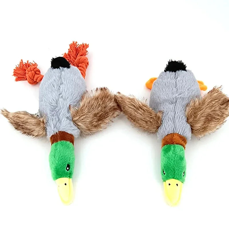 Cute Plush Duck Sound Toy Stuffed Squeaky Animal Squeak Dog Toy Cleaning Tooth Dog Chew Rope Toys Pet Dog Toys