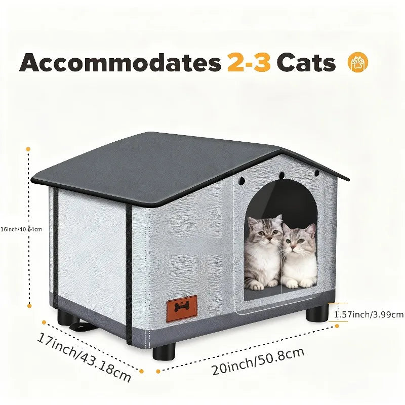 Winter Outdoor Cat House Ultimate warmth, featuring an eave and escape door Designed for stray cats Outdoor cat shelter