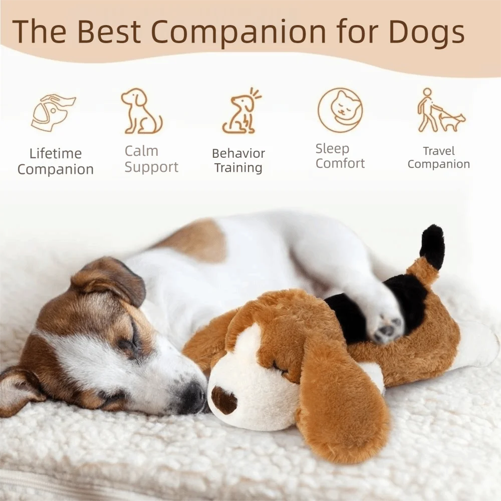 Interactive Soft Pet Soothing Realistic Heartbeat Simulation Anxiety Relief Dog Comfortable Dog Heartbeat Pet Soothing